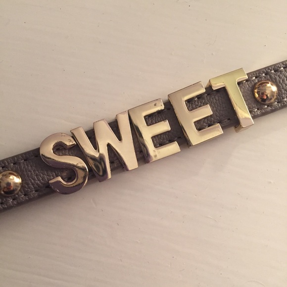 BCBC SWEET taupe leather bangle bracelet - Picture 2 of 5